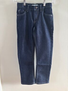 Levi's 511 Slim Jeans Dark Blue Denim with Contrast Stitching Size 7X
